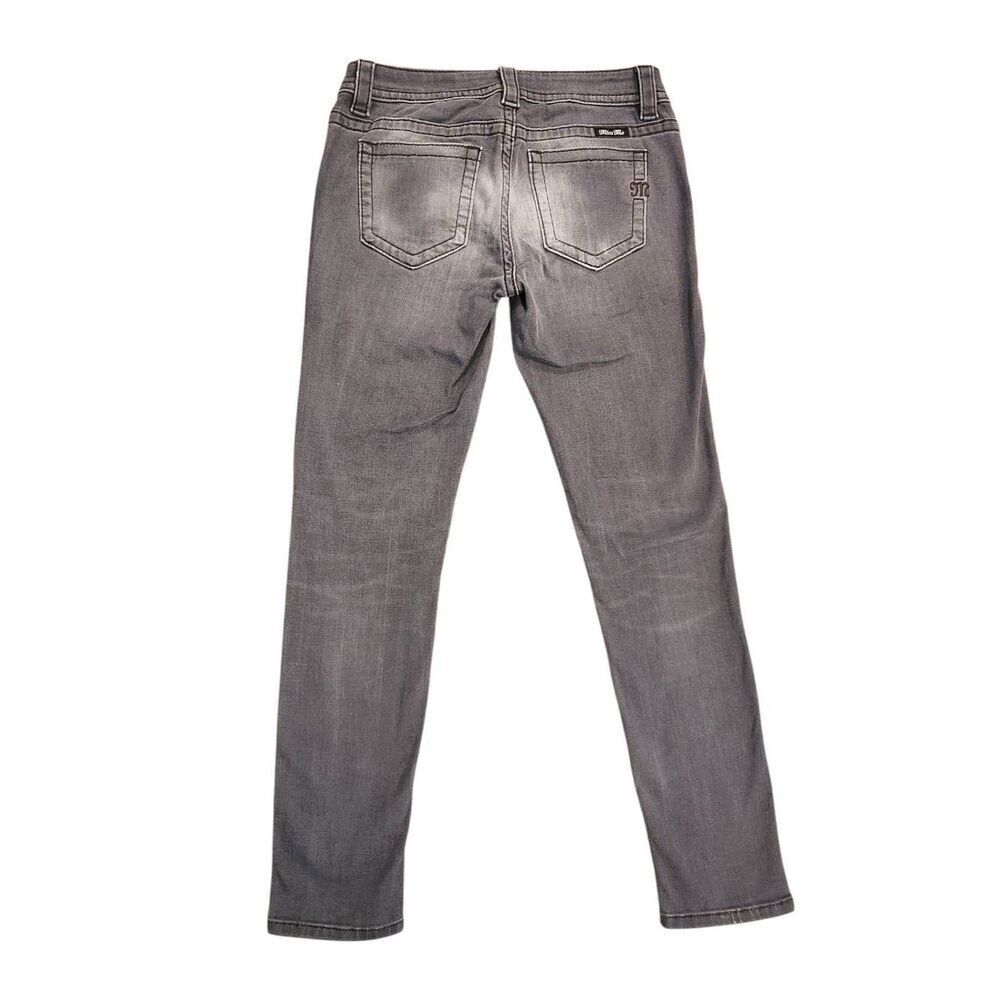 Miss Me 'mid-rise skinny' women 27x29 measured Gray wash Logo denim jeans - Picture 7 of 10